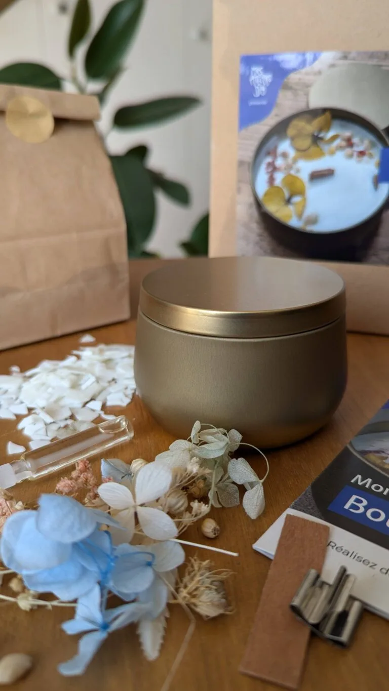 Kit bougie fleurie parfumée