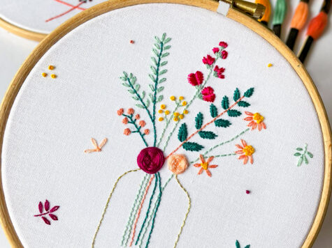 Kit de broderie : Vase fleuri