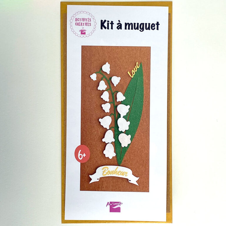 Kit DIY pour fabriquer une carte avec un brin de muguet porte-bonheur en papier