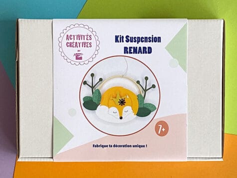 Kit créatif enfant – Cercle avec RENARD en papiers pré-découpés à coller