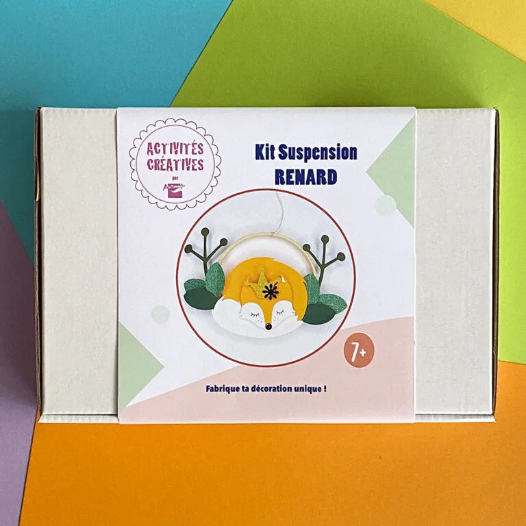 Kit créatif enfant – Cercle avec RENARD en papiers pré-découpés à coller