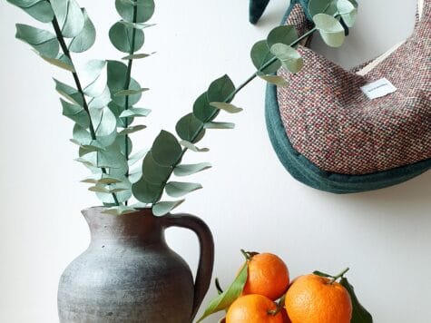 KIT 3 BRANCHES d’EUCALYPTUS en papier népalais uni vert forêt ou bleu-gris ou bleu-vert