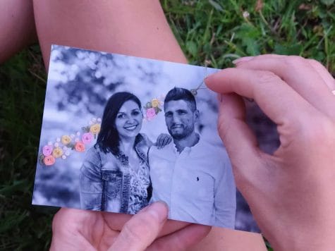 Broderie sur photo et carte ancienne