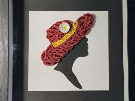 Kit DIY création en quilling femme au chapeau