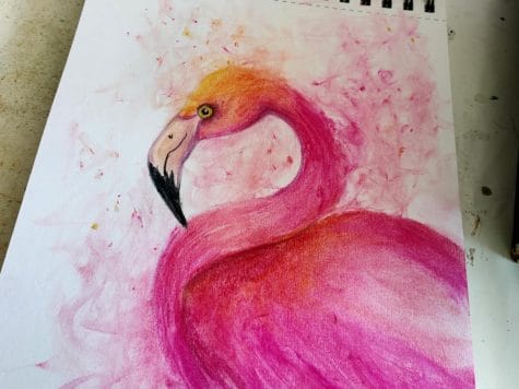 ATELIER PASTEL SEC : thème flamant rose