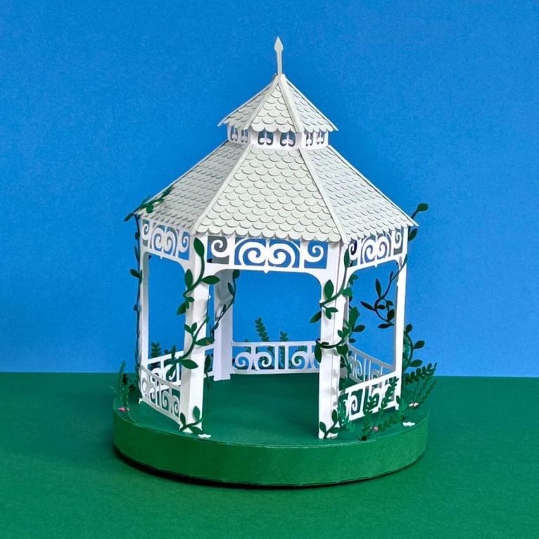 Kit en papier DIY – Kiosque fleuri