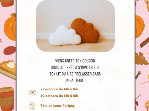 Stage couture enfants, le coussin cocooning