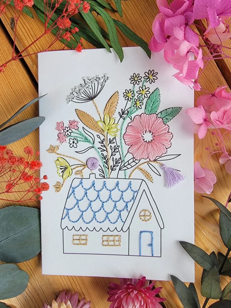 Carte à broder – La maison