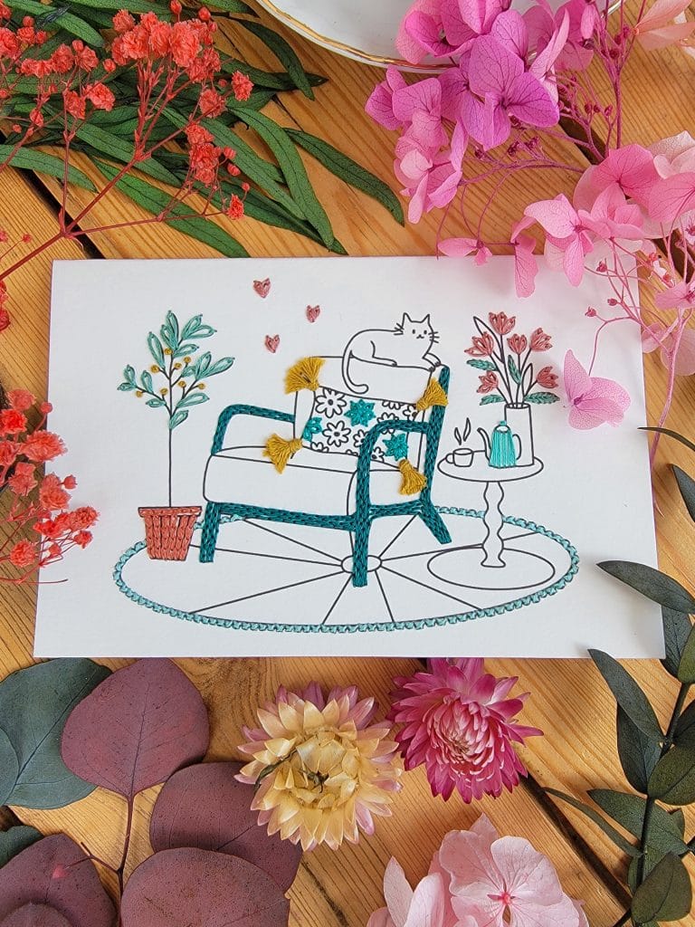 Carte à broder – Intérieur Cocooning