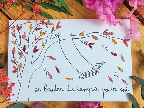 Carte à broder – Se broder du temps pour soi