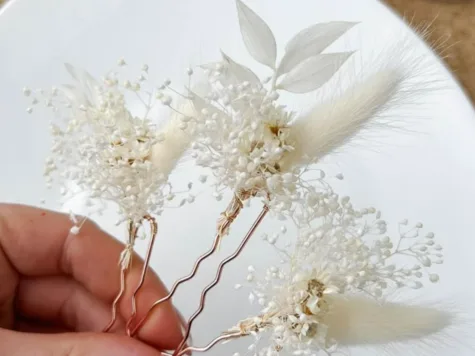 Festival du Mariage : épingles à chignon en fleurs séchées