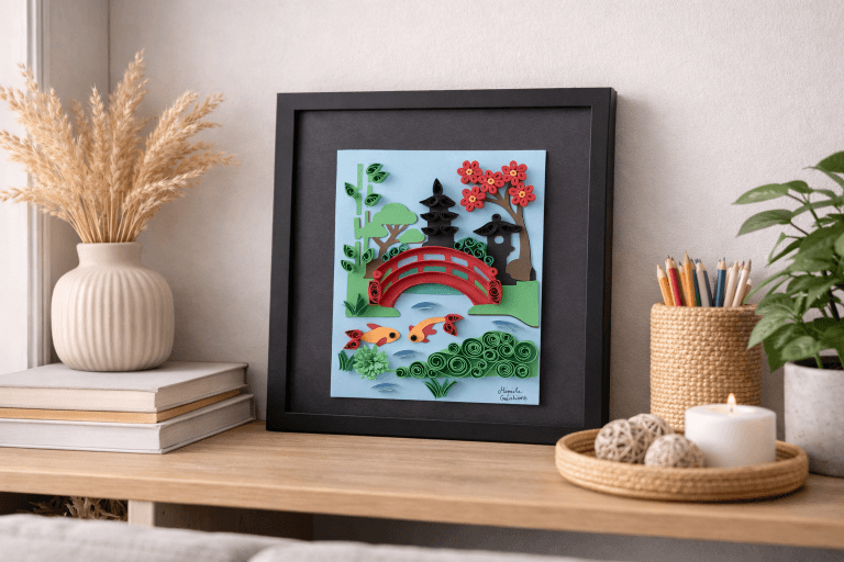 Kit DIY creation en quilling  Japon Jardin japonais