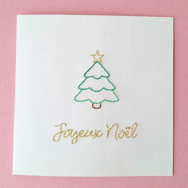 Carte à broder Sapin de Noël