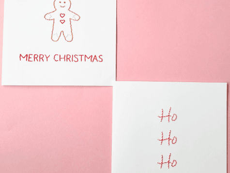 Pack 2 Cartes à broder Gingerbread man et Ho Ho Ho