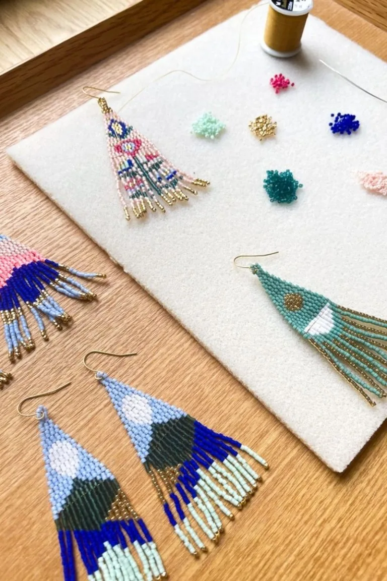 Kit de Boucles d’oreilles à franges double perles