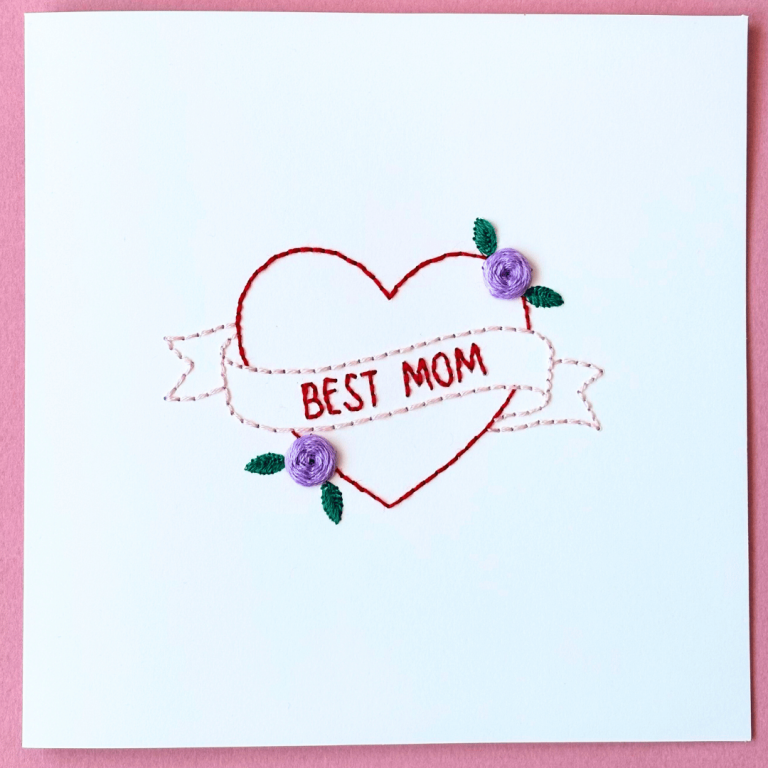 Carte à broder Best Mom