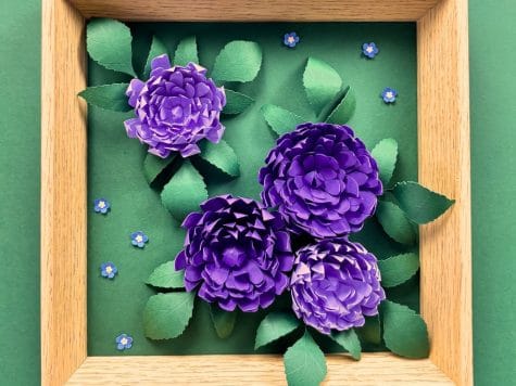 Kit paper art cadre fleuri – Eclosion de dahlias