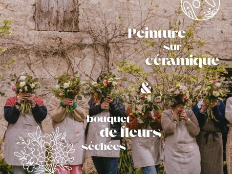 Peinture sur un vase céramique & création d&rsquo;un bouquet en fleurs séchées