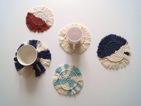 Atelier dessous de verre en macramé