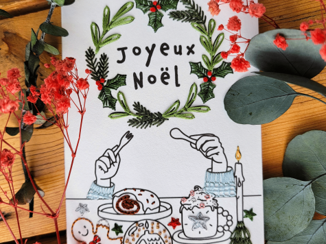 Carte à broder Noël – Goûter de Noël