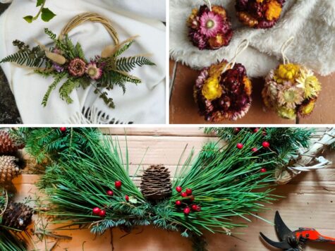 Atelier Petite couronne tressée ou boules de fleurs séchées – Salon cocottes & créateurs