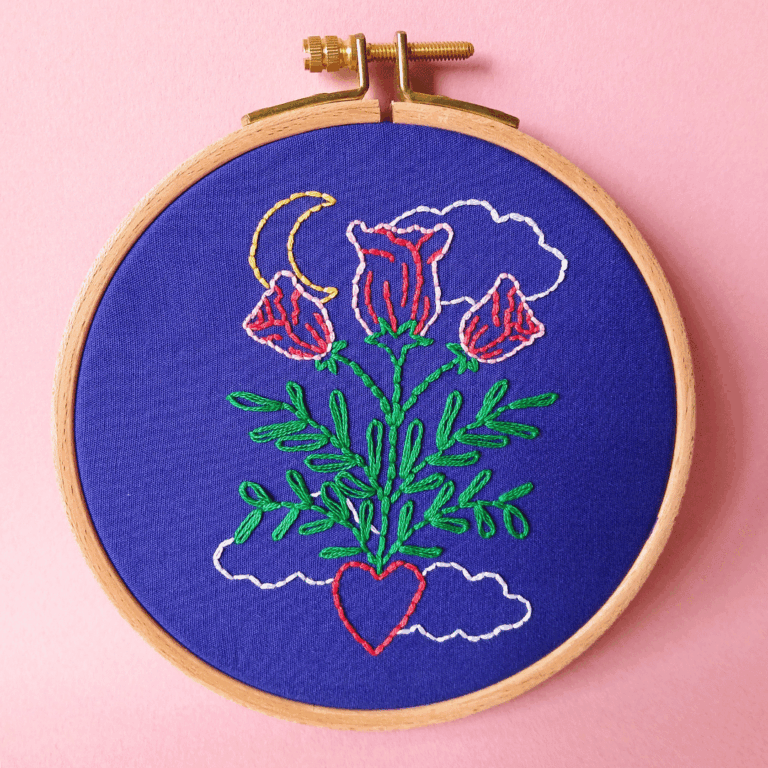 Kit de broderie Moonlight Roses | By Camille Cauvez
